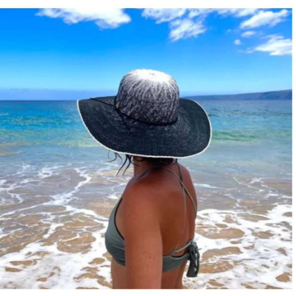 NWT TOYO STRAW SUN HAT wide 4.5" brim Low Profile Small Fit Eugenia Kim Ins